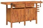 vidaXL Werkbank mit Schubladen Schraubst&ouml;cken 162x62x83 cm Akazienholz 153324