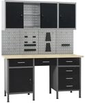 vidaXL Werkbank mit 4 Werkzeugw&auml;nden und 2 Wandschr&auml;nken 3053439