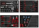 EBERTH Multitool Werkzeug Set 81 Teile f&uuml;r Werkzeugwagen f&uuml;r 4 Schubladen Rot