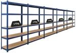 PROREGAL Mega Deal 5x Schwerlastregal Ragnar HxBxT 180 x 120 x 40 cm Fachlast 175 kg