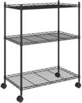 vidaXL Lagerregal mit 3 B&ouml;den und Rollen 60x35x81 cm Schwarz 150 kg 324626