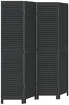 vidaXL 4 Tlg Paravent Schwarz Massivholz Paulownia 358850