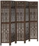 vidaXL 5 Tlg Raumteiler Dunkelbraun Massivholz Paulownia 358662