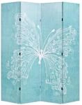 vidaXL Raumteiler Klappbar 160 x 170 cm Schmetterling Blau 245886