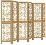 vidaXL 6 Tlg Raumteiler Braun Massivholz Paulownia 358873