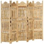 vidaXL 5 Tlg Raumteiler Handgeschnitzt 200x165 cm Mango Massivholz 285317