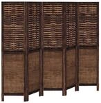 vidaXL 5 Tlg Raumteiler Dunkelbraun Massivholz Paulownia 358709