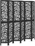 vidaXL 6 Tlg Paravent Schwarz Massivholz Paulownia 358764