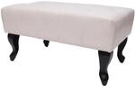 MCW Ottomane Chesterfield Kunstleder 39x77x47cm Creme-Wei&szlig;