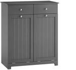 SoBuy Badschrank mit 2 W&auml;sches&auml;cken W&auml;scheschrank W&auml;schesammler Grau...