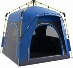 Outsunny Campingzelt Polyester Aluminium Blau 240L x 240B x 199H cm