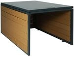 MCW XL M&auml;hroboter-Garage mit Deckel L45 WPC Metall 43x70x90cm Eiche-Optik