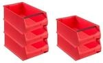 PROREGAL SparSet 5x Rote Sichtlagerbox 5,1 mit Griffstange HxBxT 20 x 30 x 50...