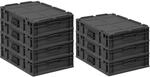 PROREGAL Supersparset 7x Eurobox Nextgen Portable HxBxT 13,5x40x60cm 23 Liter Schwarz