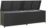 furnicato Gartenbox Poly Rattan 200x50x60 cm Schwarz