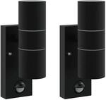 vidaXL Au&szlig;enwandleuchte 2 Stk Schwarz 7 x 10 x 22 cm 4005998