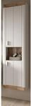 Inn.Furn Hochschrank Wei&szlig; Eiche 45 cm mit Soft-Close Sopela