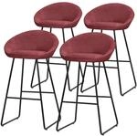 ML-Design Barhocker 4Er Set Rot mit Stoffbezug 75 cm Hoch