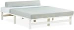 Homestyle4u Palettenbett 140 x 200 cm mit Lattenrost in Wei&szlig; 1966