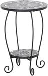 Siena Garden Gartentisch Como Rund Keramik Grau 41 cm x 41 cm