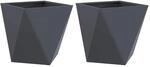 vidaXL Pflanzk&uuml;bel 2 Stk Anthrazit 40 x 40 x 40 cm Stahl 883827