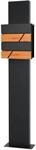 ML-Design Standbriefkasten mit Pfosten 170cm Zeitungsfach Anthrazit-Holzoptik