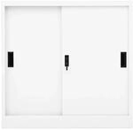 vidaXL B&uuml;roschrank mit Schiebet&uuml;r Wei&szlig; 90x40x90 cm Stahl