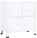 vidaXL Aufbewahrungstruhe Industrial Wei&szlig; 75x40x80 cm Stahl 339626