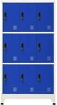 vidaXL Schlie&szlig;fachschrank Grau und Blau 90x45x180 cm Stahl Modell 2