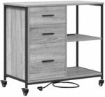 vidaXL Schrank mit Ladestation Mit Rad Graues Sonoma 76 x 41 x 72 cm 859838