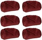 vidaXL Wohndecken 6 St&uuml;ck Bordeauxrot 130 x 150 cm Fleece 42016817