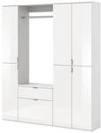 Inn.Furn Garderobenschrank Wei&szlig; Hochglanz 152 cm 18 F&auml;cher SystemX