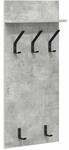 vidaXL Wandmontierter Nachttisch mit Regal Beton Grau 40 x 10 x 90 cm 874454