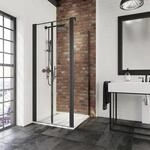 Schulte Pendelt&uuml;r Eckdusche Alexa Style 2.0 Mattschwarz 192 cm x 90 cm
