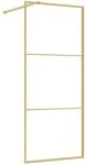 vidaXL Duschwand f&uuml;r Begehbare Dusche mit ESG Klarglas Golden 80x195cm 154935