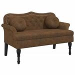 vidaXL Bank mit Kissen Braun 120,5 x 65 x 75 cm Wildlederimitat 372149
