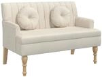 vidaXL Sitzbank mit Kissen 113x64,5x75,5 cm Leinen 372138