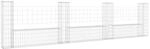 vidaXL Gabionenkorb U-Form mit 4 S&auml;ulen Eisen 380x20x100 cm 151277