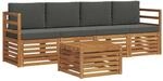 vidaXL Sofagarnituren 5 Tlg Natur und Anthrazit Massivholz Akazie 3374312