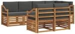 vidaXL Sofagarnituren 7 Tlg Natur und Anthrazit Massivholz Akazie 3374987