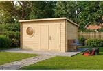 Alpholz Holz-Gartenhaus Maria Rondo B 400x320cm Naturbelassen 34mm Wandst&auml;rke