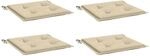 vidaXL Gartenstuhl-Kissen 4 Stk Beige 40x40x4 cm Oxford-Gewebe 47596
