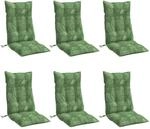 vidaXL Hochlehner-Auflagen 6 Stk Blattmuster Oxford-Gewebe 377661