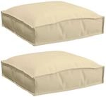 vidaXL Kissen 2 Stk Beige 40 x 40 x 8 cm Oxford-Stoff 42001581