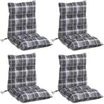 vidaXL Niedriglehner-Auflagen 4 Stk Grau Karomuster Oxford-Gewebe 377714