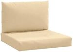 vidaXL Palettenkissen 2-Tlg Melange Beige Stoff 4002644