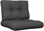 vidaXL Palettenkissen 2-Tlg Schwarz Stoff 360674