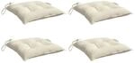 vidaXL Stuhlkissen 4 Stk Cremewei&szlig; 40x40x7 cm Oxford-Gewebe 361457