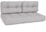 Beautissu ECO Style Palettenkissen Sitz 120x80x15cm Hellgrau + R&uuml;cken 2tlg