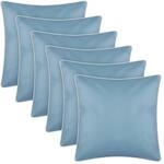 Bestlivings Outdoor Kissen mit Wei&szlig;er Paspel T&uuml;rkis 6 St&uuml;ck 6er Pack